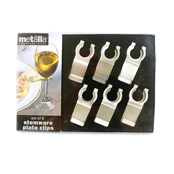 Clips De Plaque En Verre Metalla Par Prodyne – Lot De 6, Acier Inoxydable, Finition Argent